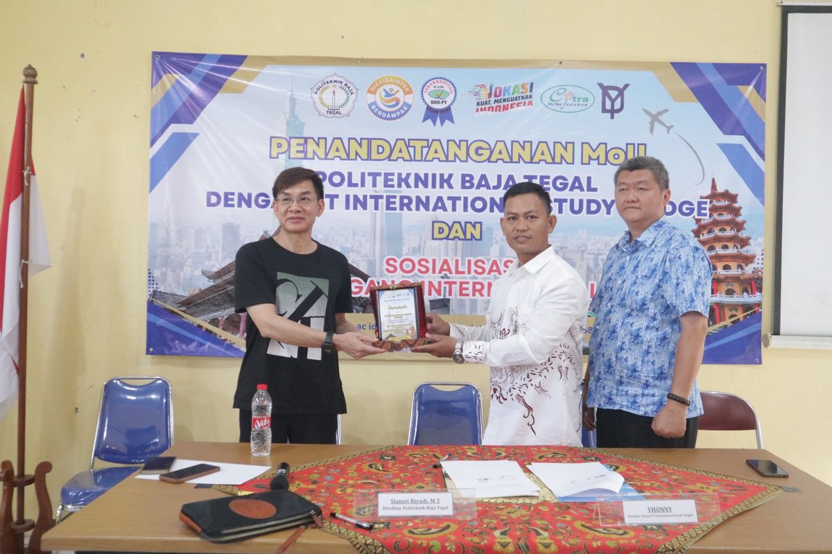 Penandatanganan MoU Politeknik Baja Tegal dengan PT International Study Bridge dan Sosialisasi Magang Internasional